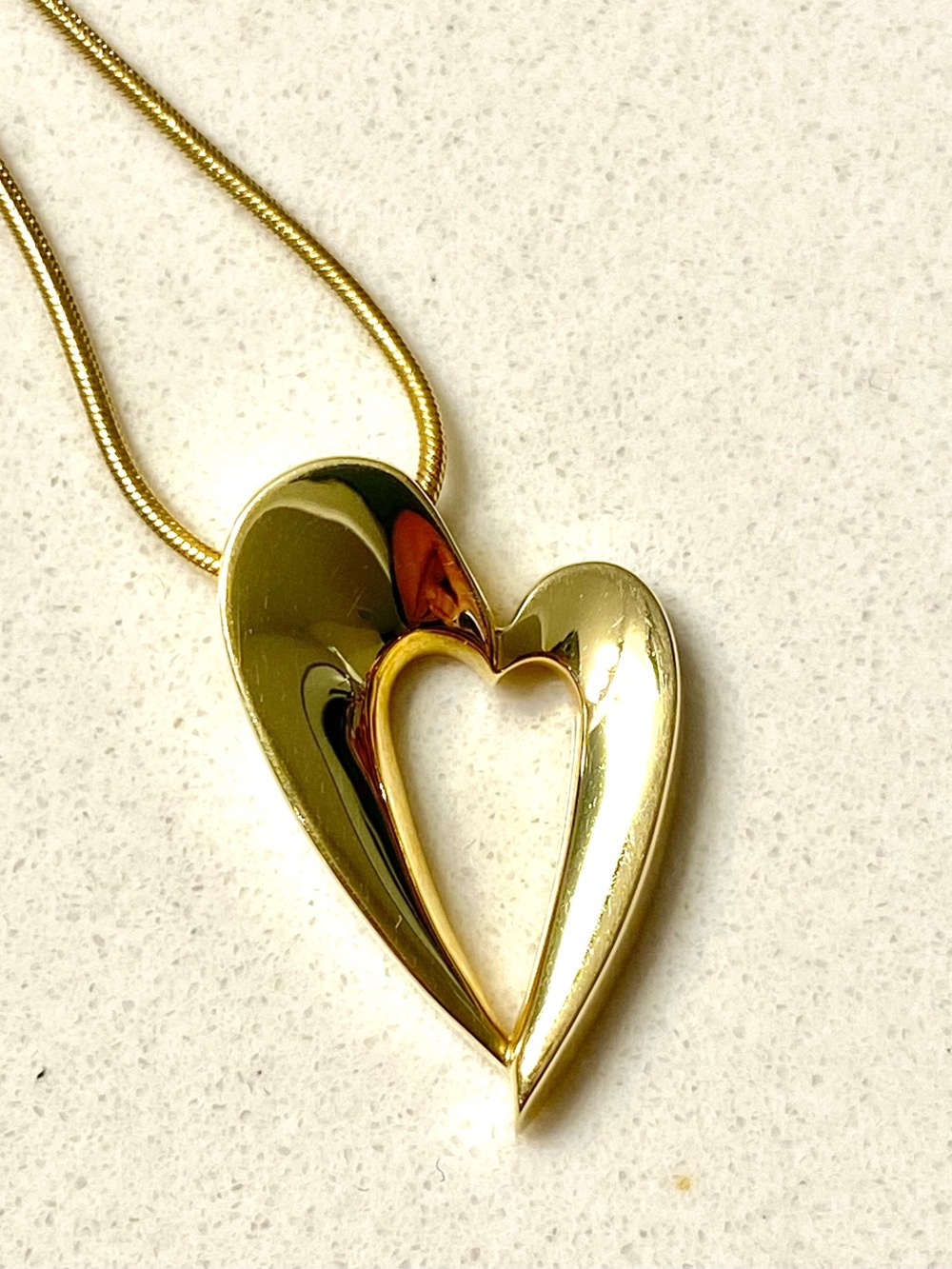 14k Gold Heart Necklace by John Atencio with 18" chain